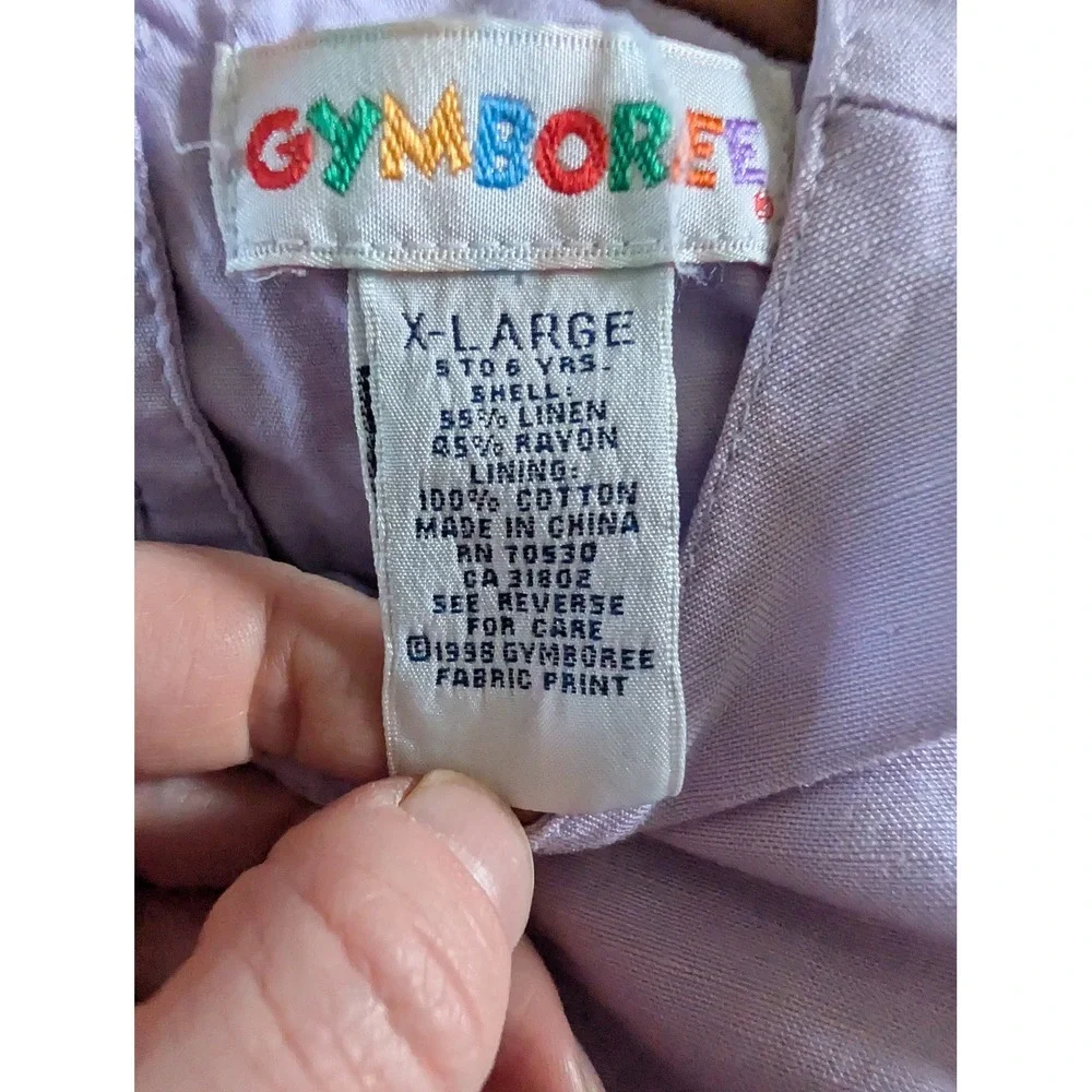 Vintage Gymboree Rainbow Tag Floral Linen Dress Girls XL 5-6‎ Lilac cottagecore